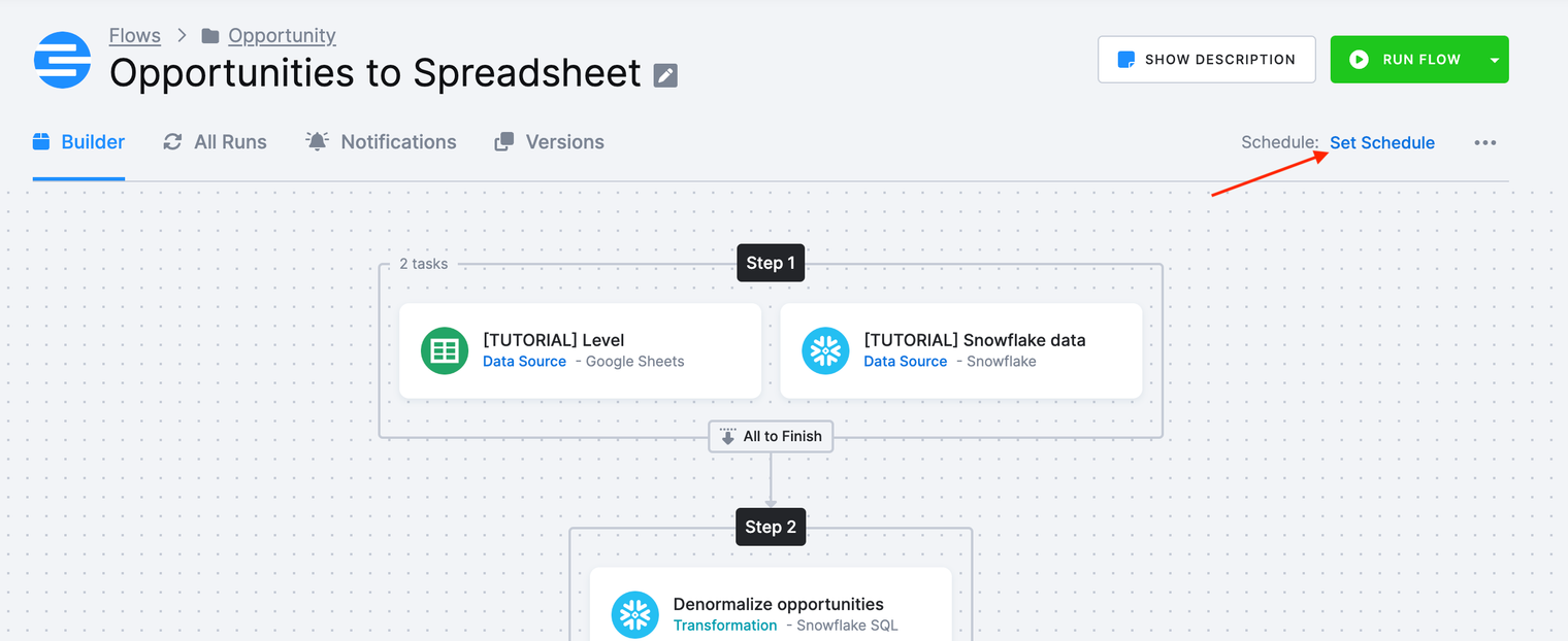 Screenshot - Set a schedule